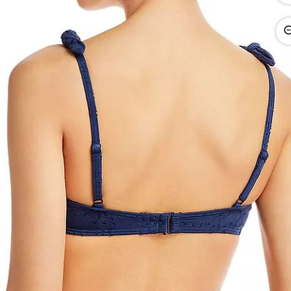 Aqua Swim Eyelet Square Neck Bikini Swim Top - Picture 2 of 5